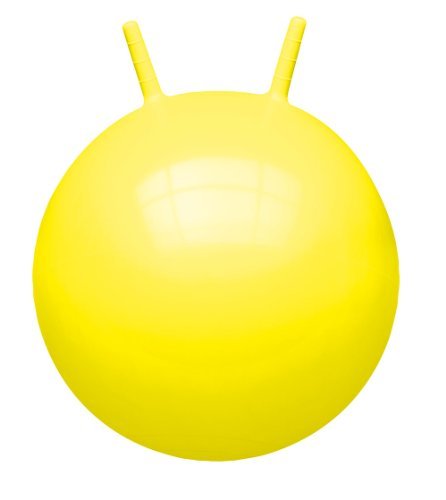 John 59008 - Sprungball Einfarbig (45-50 cm) - Hopperball, Hüpfball, Springball, Hopper Ball für Drinnen & Draußen - wiederaufblasbar, robust - Fitness für Kinder, Gelb von John