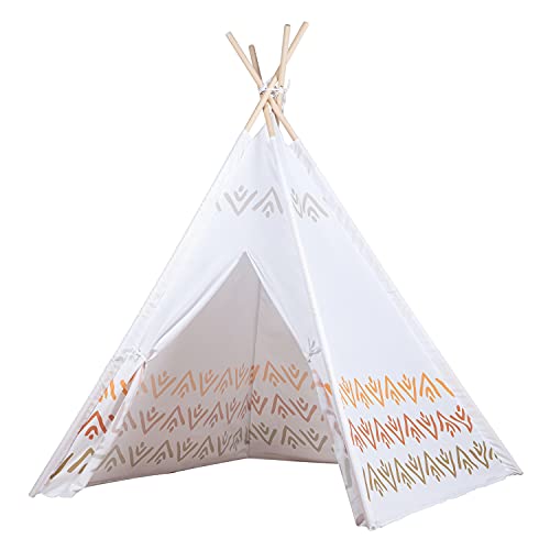 John 77102 Indianerzelt mit Tragetasche zick Zack Muster Spielzelt Tipi, orange rot weiß von John