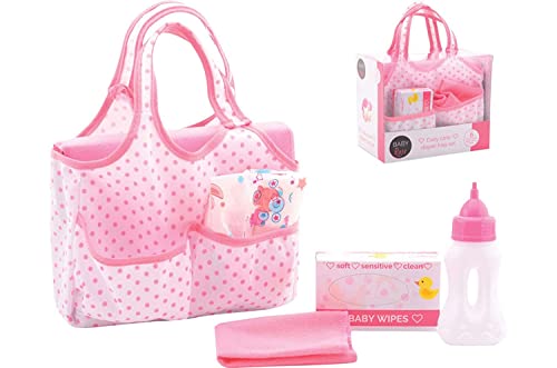 Johntoy 27616 Baby Rose Wickeltasche mit Zubehör, Mehrfarbig von JohnToy