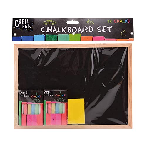 Johntoy 28166 Crea Kids Kreidetafel 29x21cm mit Zubehör, Schwarz von JohnToy