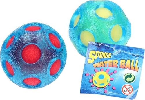 Johntoy Schwamm Splash Wasserball Blau/Gelb 7 cm von JohnToy