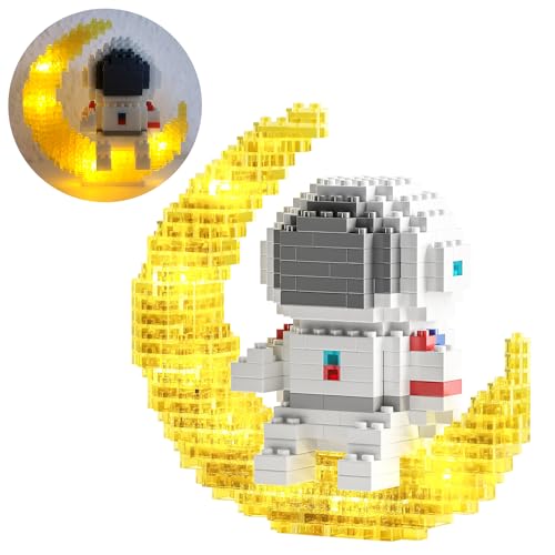 Johyzmpun Space Astronaut Bauspielzeug,387 Teile Astronaut Mond Micro Bausteine Figuren,Bausteine für Jugendliche oder Erwachsene von Johyzmpun