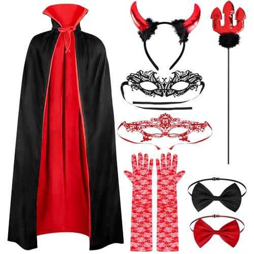 Johyzmpun Teufel Kostüm Damen, Halloween Kostüm Damen Teufel, Devil Costume Teufelskostüm für Women Damen von Johyzmpun