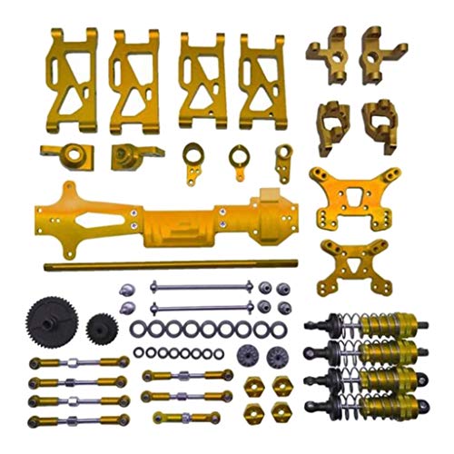 JoiJoy 2 x WLtoys 144001 RC Auto Upgrade Metall-Kit Teile Arme Antriebswelle, Gold, andere von JoiJoy