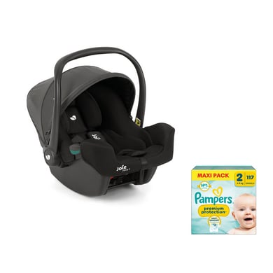 Joie Babyschale i-Snug 2 Shale inkl. Pampers Windeln Premium Protection, Gr. 2 Mini 4-8kg - Maxi Pack von Joie