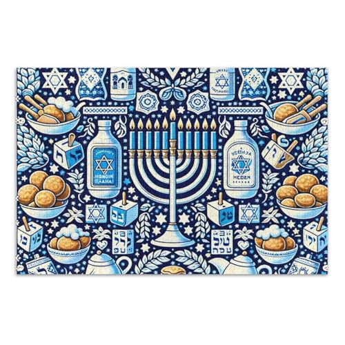 Chanukkah Puzzle, Puzzle für Erwachsene, mit Buchstaben auf der Rückseite, 500 Teile Puzzles für Erwachsene von Joitme