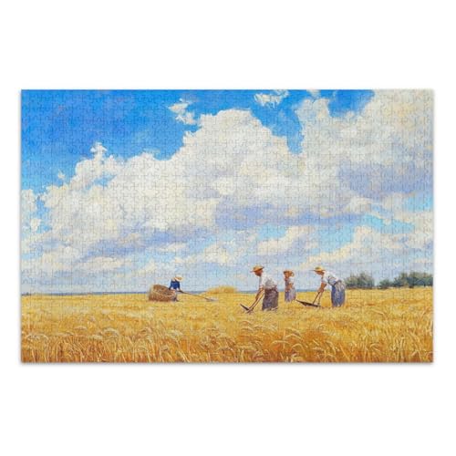 Countryside Blue Sky Blue Jigsaw Pizzles Erwachsene Puzzles 1000 Teile mit Buchstaben auf Rückseite Lustige Puzzles von Joitme