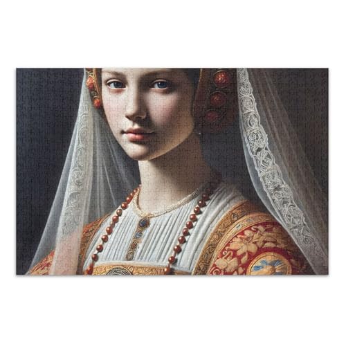 Elegantes Portrait Dark Puzzle Erwachsene Puzzle mit Buchstaben auf der Rückseite Erwachsene Puzzles 500 Teile von Joitme