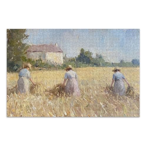 Harvest Gleaner Beige Jigsaw Pizzles Erwachsene Puzzles mit Buchstaben auf Rückseite, Puzzle 1000 Teile Erwachsene von Joitme