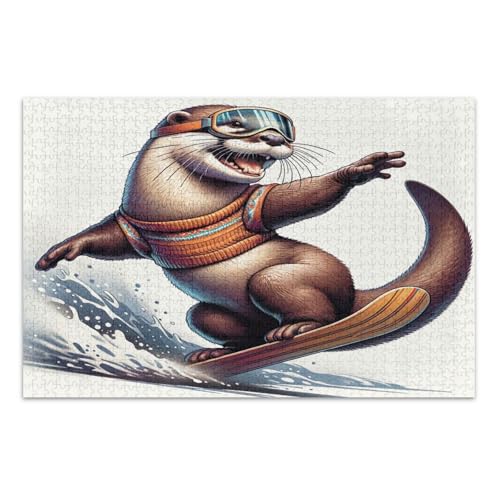 Sportliche Otter Schneewittchen Puzzles, Puzzle Erwachsene, mit Buchstaben auf Rückseite, Puzzle für Erwachsene 500 Teile von Joitme