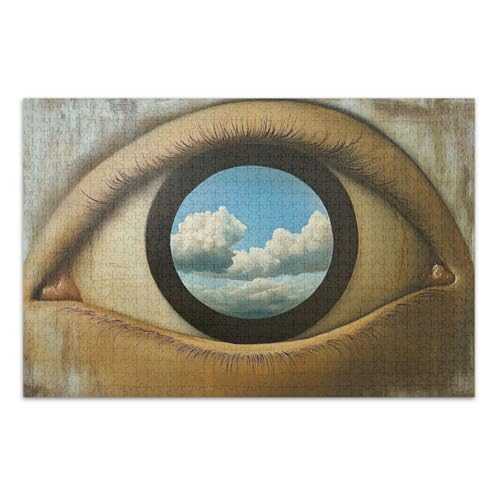 Surreal Eye Landscape Beige Puzzle Erwachsene Puzzle mit Buchstaben auf der Rückseite Erwachsene Puzzles 1000 Teile von Joitme