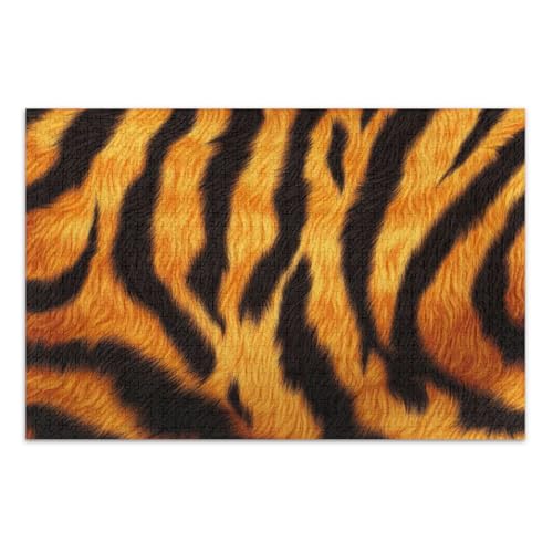 Tiger Fur Orange Jigsaw Pizzles Erwachsene Puzzles 1000 Teile mit Buchstaben auf Rückseite Lustige Puzzles von Joitme