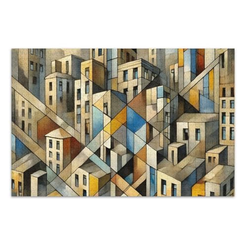 Urban Landscape Beige Puzzle, Puzzle für Erwachsene, mit Buchstaben auf der Rückseite, 1000 Puzzles für Erwachsene von Joitme