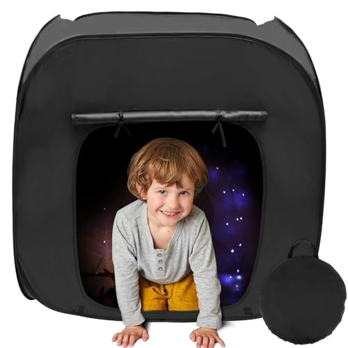Kinderzeltkabine für drinnen und draußen, tragbares sensorisches Verdunkelungszelt für Kinder, 90 cm großes, aufklappbares Verdunkelungszelt für Kinder mit Tragetasche von Jokapy