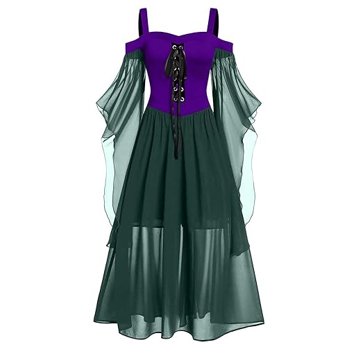 Renaissance Kostüm Frauen - Damen Robe zum Schnüren Mittelalter Kostüme Damen Gothic Mittelalter Kleidung Mittelalterliches Kleid Renaissance Halloween Party Kostüm Vintage Clothes für Cosplay von JokeLomple