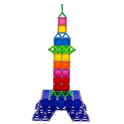 Jokooan Magnetische Bausteine 206PCS, Magnetische Stöcke Set Magnetbausteine Konstruktionsspielzeug Magnetsticks Magnetblöcke STEM Lernspielzeug für Kinder von Jokooan