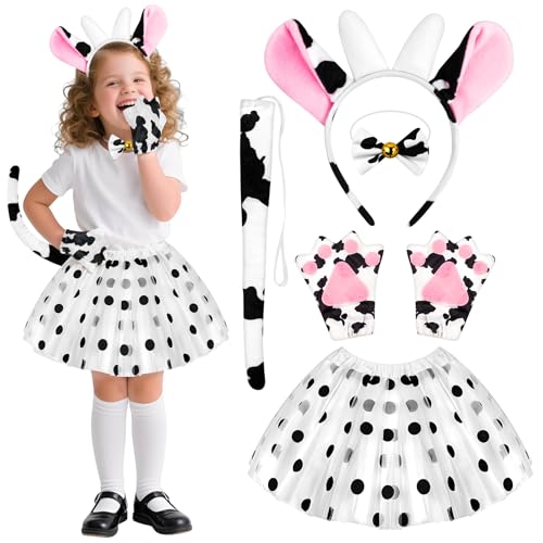 Jokureao 6-teiliges Halloween-Kostüm-Set für Kinder im Alter von 3–10 Jahren, mit Ohren, Stirnband, Schwanz, Fliege, Tutu, Rock, Kostümparty, Dekoration für Halloween, Geburtstag, Welttag des Buches Jokureao 6-teiliges Halloween-Kostüm-Set für Kinder im Alter von 3–10 Jahren, mit Ohren, Stirnband, Schwanz, Fliege, Tutu, Rock, Kostümparty, Dekoration für Halloween, Geburtstag, Welttag des Buches von Jokureao