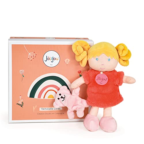 Jolijou - Meine erste Puppe – Frau Koralle – Geschenkbox – 21 cm – mit Kuscheltier Bär – Blonde Locken zum Anfassen – Geschenkidee zur Geburt Mädchen – JJ6002 Jolijou - Meine erste Puppe – Frau Koralle – Geschenkbox – 21 cm – mit Kuscheltier Bär – Blonde Locken zum Anfassen – Geschenkidee zur Geburt Mädchen – JJ6002 von Jolijou