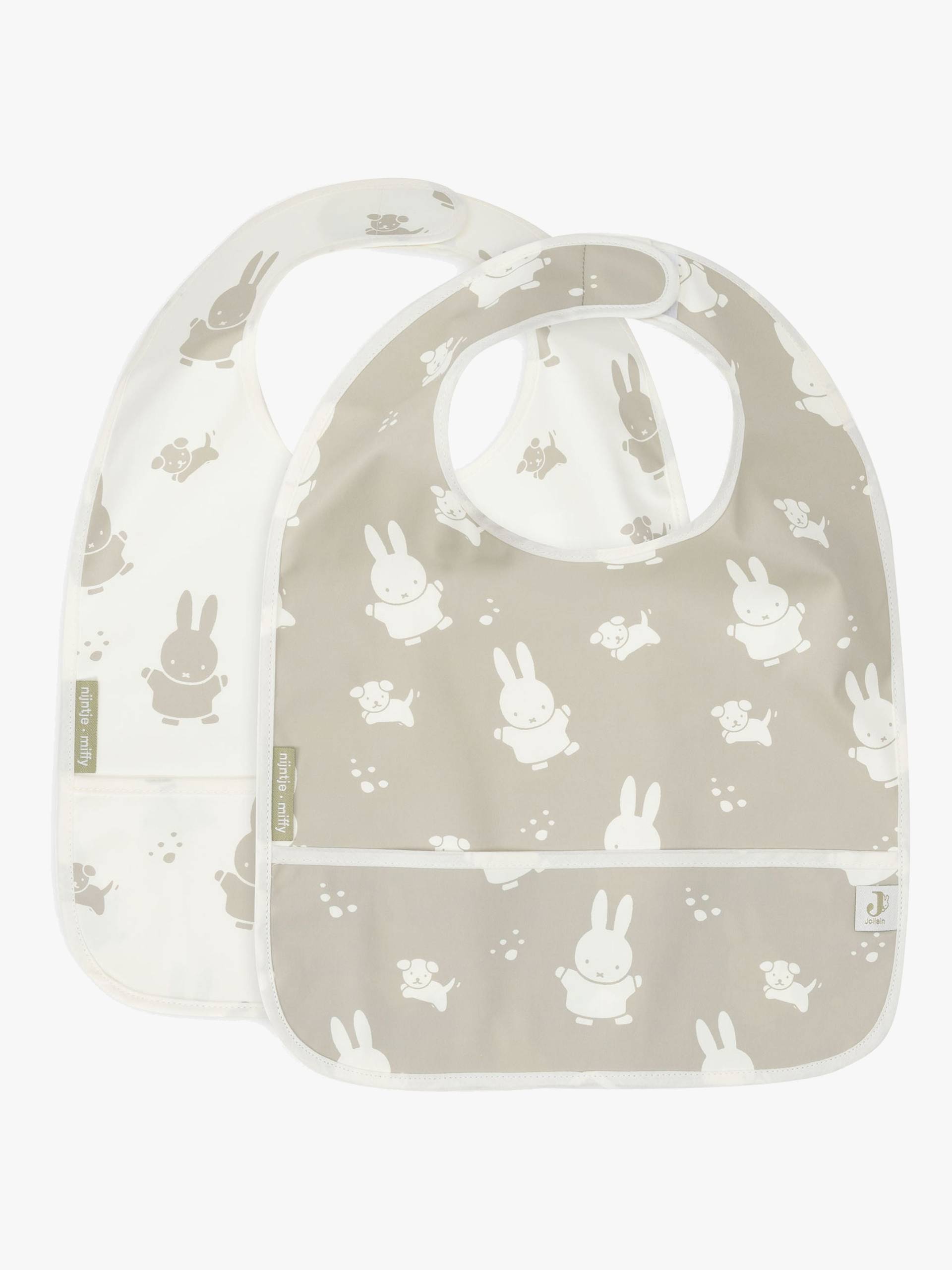 Jollein Miffy& Snuffy Lätzchen 2er-Pack, Olive Green Jollein Miffy& Snuffy Lätzchen 2er-Pack, Olive Green von Jollein