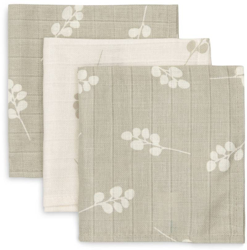 Jollein Musselin Waschlappen 3er-Pack, Twig Olive Green von Jollein