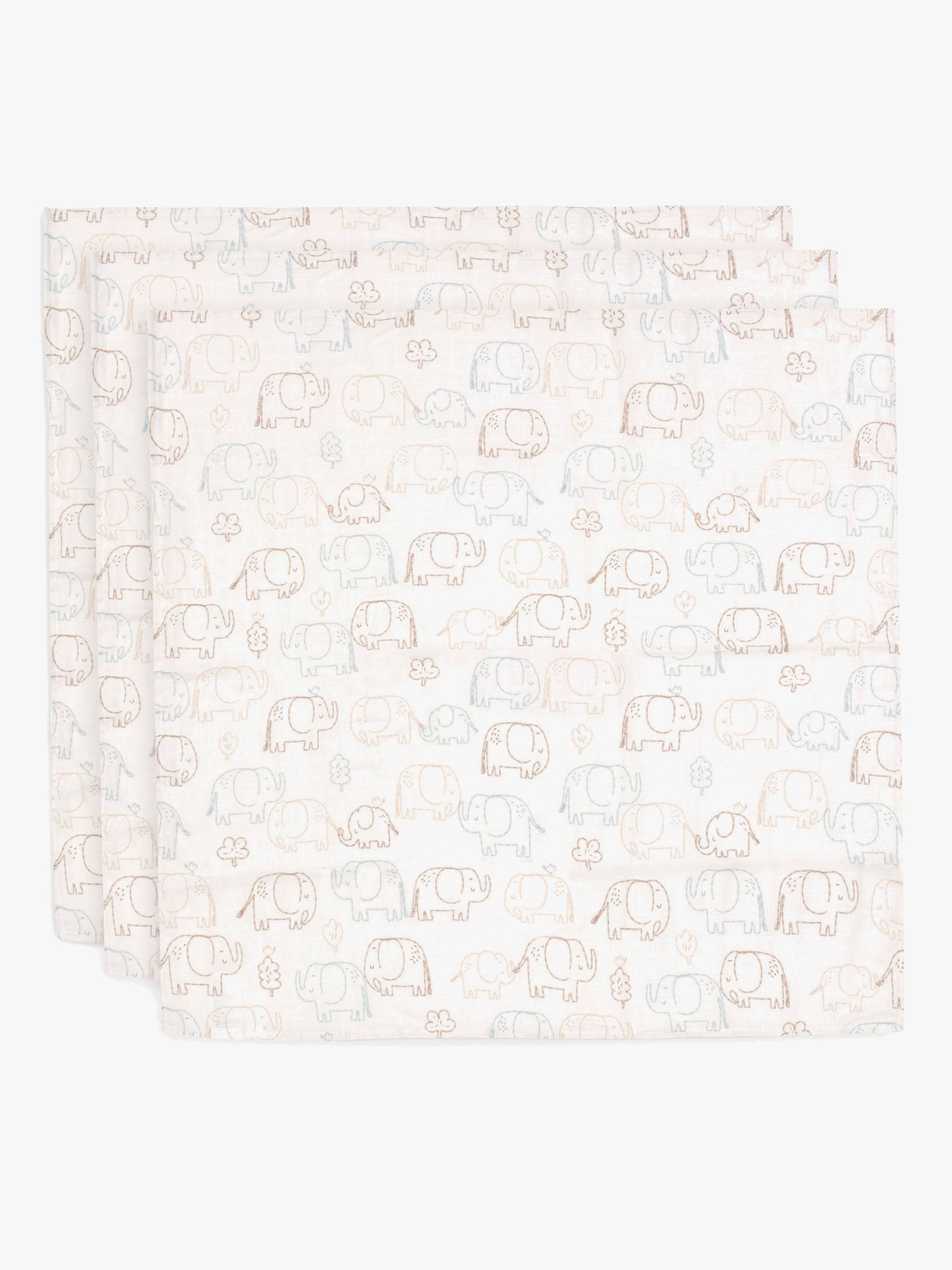 Jollein Musselintuch 70x70 cm 3er-Pack, Elephant Tales Jollein Musselintuch 70x70 cm 3er-Pack, Elephant Tales von Jollein