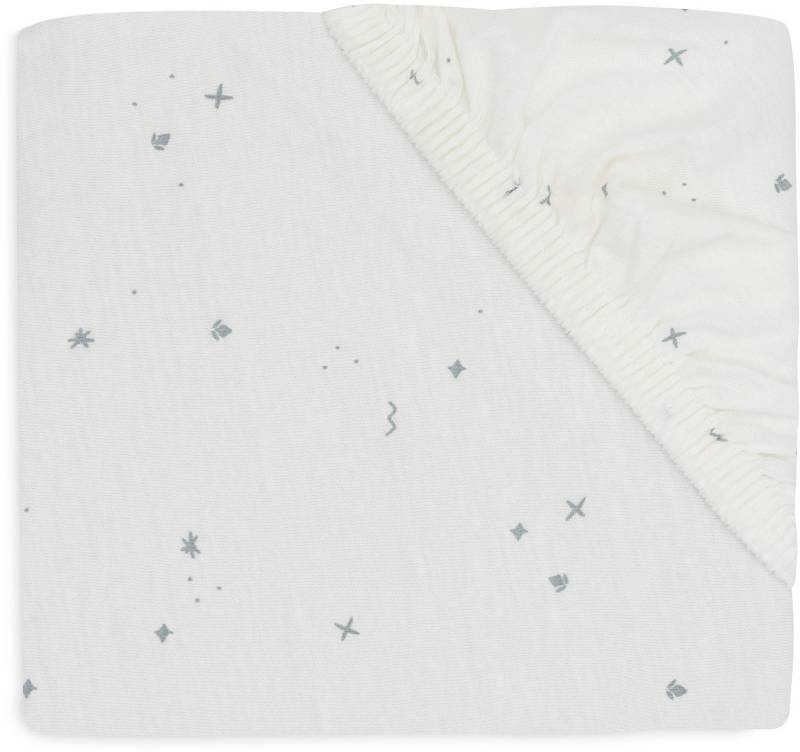 Jollein Spannbettlaken Twinkling 60x120 cm, Off White/Sea Green von Jollein