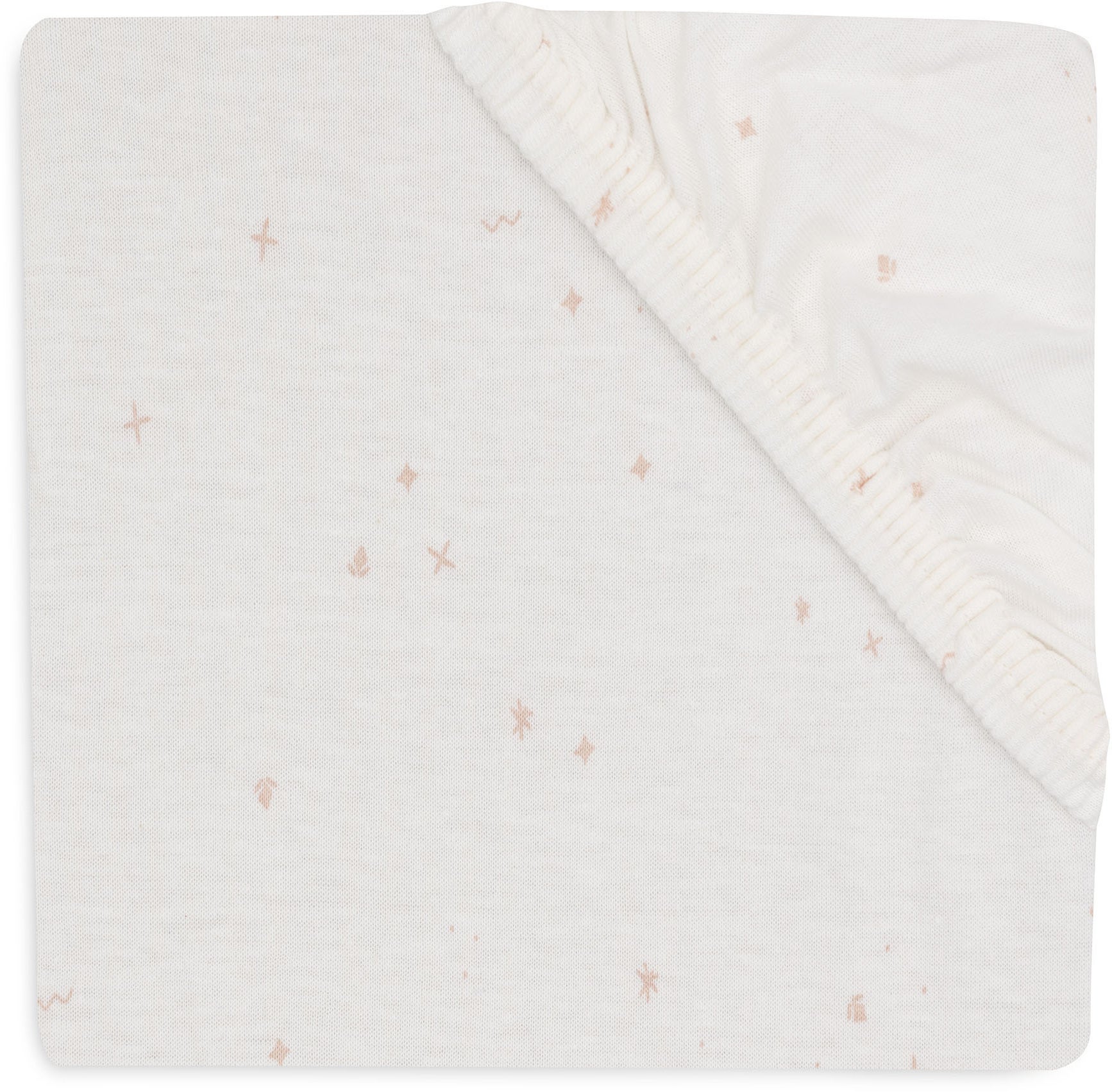 Jollein Spannbettlaken Twinkling 60x120 cm, Off White/Wild Rose von Jollein