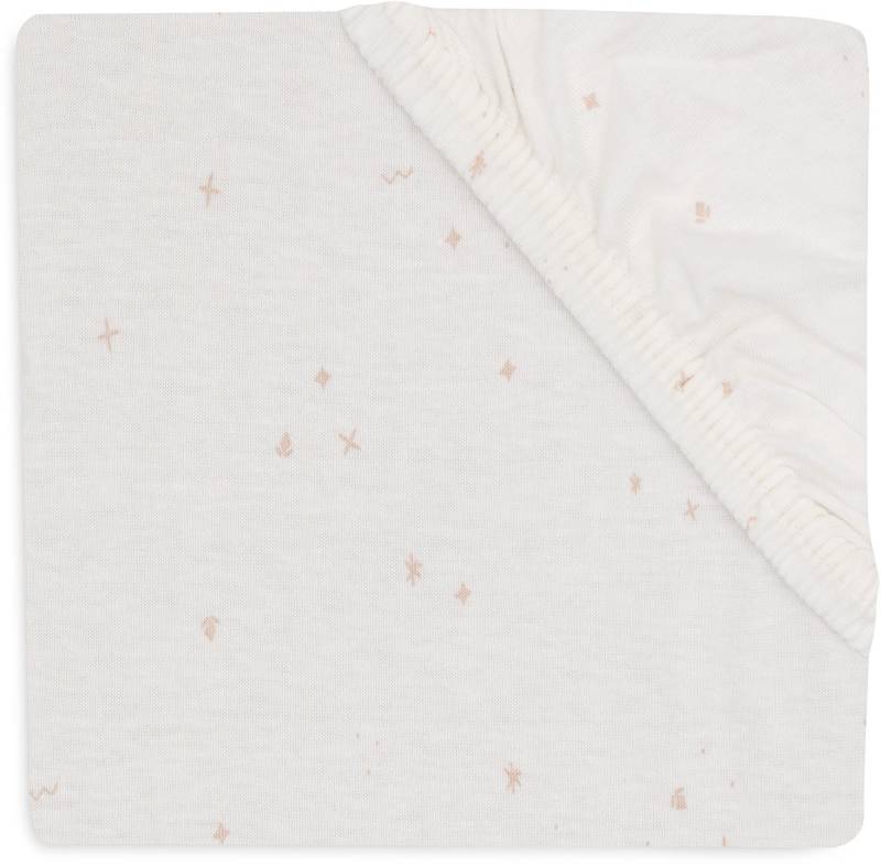 Jollein Spannbettlaken Twinkling 60x120 cm, Off White/Wild Rose von Jollein