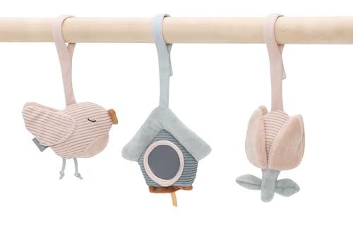 Jollein Spielbogen Baby Anhänger – Lovely Birds – 3er-Set Baby Spielzeug mit Vogel, Vogelhaus & Blume – Fördert Sinne & Motorik – Für Baby Spielbogen – Altrosa/Seegrün Jollein Spielbogen Baby Anhänger – Lovely Birds – 3er-Set Baby Spielzeug mit Vogel, Vogelhaus & Blume – Fördert Sinne & Motorik – Für Baby Spielbogen – Altrosa/Seegrün von Jollein