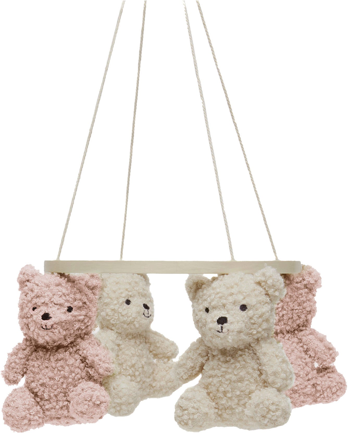 Jollein Teddy Bear Mobile, Natural/Wild rose von Jollein