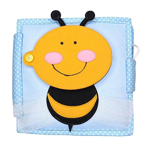 Jolly Designs – Kleine Biene - Mini Quiet Book – Montessori Spielzeug ab 6 Monaten – Motorik & Sensorik fördern – Handgefertigtes Filzbuch – Lernspielzeug für Kleinkinder – Busy Book für unterwegs von Jolly Designs