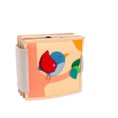 Jolly Designs – Mini Quiet Book Magischer Vogel – Montessori Spielzeug ab 18 Monaten – Motorik & Kreativität fördern – Busy Book aus Filz – Handgefertigtes Filzbuch – Perfekt für unterwegs & Reisen von Jolly Designs