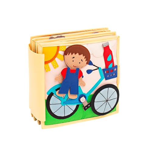 Jolly Designs® Premium Quiet Book für Babys und Kleinkinder | Montessori Spielzeug ab 1 Jahr | Motorik Buch aus Filz mit vielfältigen Aktivitäten | Förderung der Feinmotorik, Sensorik und Kreativität von Jolly Designs