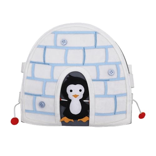 Jolly Designs – Travel Buddy Iglu – Montessori Spielzeug ab 18 Monaten – Motorik & Sensorik fördern – Handgefertigtes Filzbuch – Lernspielzeug für Kleinkinder – Busy Book für Zuhause & unterwegs von Jolly Designs