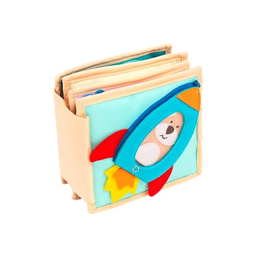 Jolly Designs 6 seitiges Mini Quiet Book Autobahn | Montessori Lernspielzeug Aus Hochwertigem Stoff Zur Förderung Der Motorik Für Kleinkinder von Jolly Designs