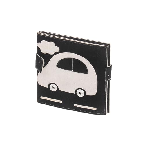 Jolly Designs 8-seitiges Büchlein Black & White | Montessori Lernspielzeug aus Hochwertigem Stoff Zur Förderung Der Motorik Für Babys von Jolly Designs