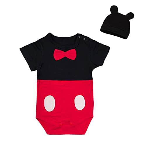 Jolly Fancy - Mickey Mouse Maus Kostüm Kleid Verkleidung kleidung mit Hut Baby Jungen Größe 6-9 Monate 74, Rot von Jolly Fancy