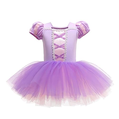 Jolly Fancy - Prinzessin Rapunzel Ballerina Ballett Tütü Kleid Kostüm Ballettkleid Tanzkleid Kinder Mädchen Größe 7-8 Jahre 128 von Jolly Fancy