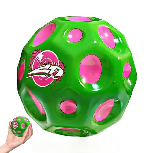 JollyGo Jump Ball-9.5 cm Big Moon Ball-Super High Bouncy Lightweight PU Material-Hüpfbälle-for Children and Pets-interaktives Spielzeug zum Stressabbau-Gummiball-Flummies für Kinder im Freien (Grün) von JollyGo