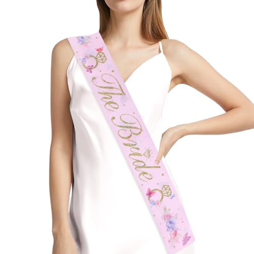 Jollyboom Schmetterling Brautdusche Schärpe Schmetterling Floral Bachelorette Party Dekorationen die Braut Schärpe für Verlobung Hochzeit Bachelorette Party Brautparty von Jollyboom