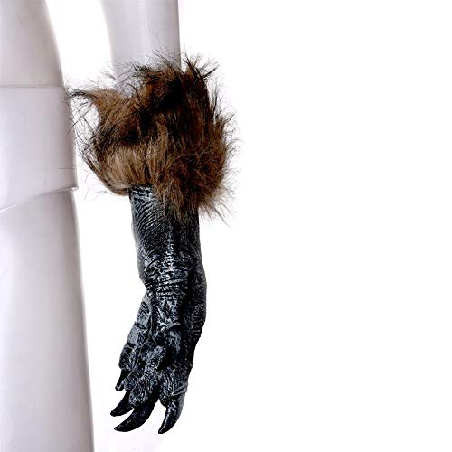 Jolsaawie 1 Paar Wolf Handschuhe Halloween Maske Tier Maske Set Werwolf Maskerade Wolf (Groesse: L, Farbe: Schwarz) von Jolsaawie