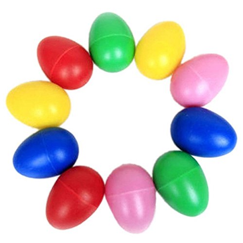 Jolsaawie 10Er Pack Kunststoff Percussion Musikinstrument Spielzeug Ei Maracas Shaker von Jolsaawie