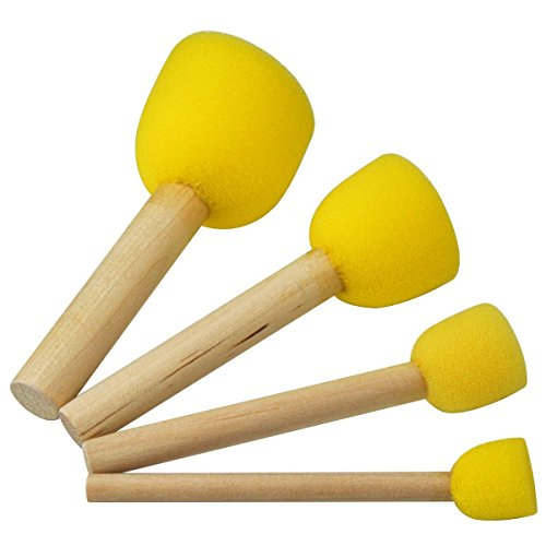 Jolsaawie 20 Stueck Runde Schwaemme Pinsel Set Kinder Malwerkzeuge - Schwamm Malerei Set DIY Malwerkzeuge in 4 Groessen Fuer Kinder von Jolsaawie