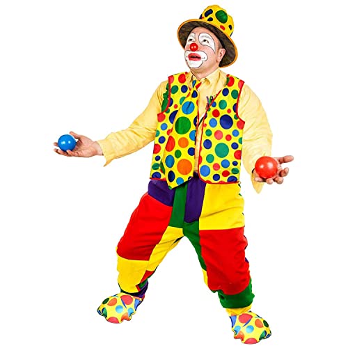 Jolsaawie 2Er-Pack Clown-KostüM-Set, Clown-PerüCke, Nasenweste für Cheer, Halloween, Cosplay, Partys, Karneval, Verkleidung von Jolsaawie