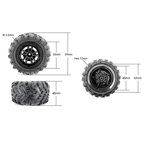 Jolsaawie 4 StüCke GroßEs Reifenverbreiterungsrad für 144001 124016 124018 124019 12428 HBX 16889 16890 RC Auto Aktualisierung Teile von Jolsaawie