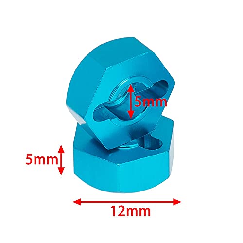 Jolsaawie 4 StüCke Metall 12MM Wheel Hex Adapter für TT01 TT-01 TT02 XV01 TB-04-01N 1/10 RC Auto Upgrade Teile von Jolsaawie