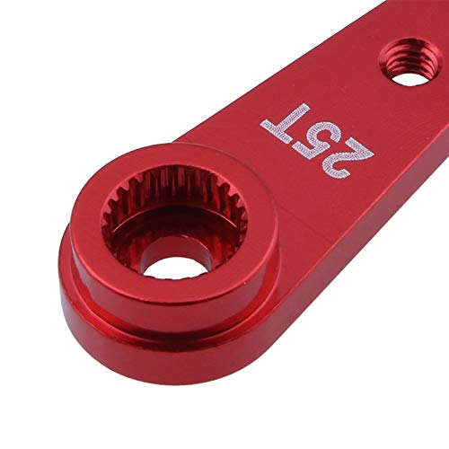 Jolsaawie 4 Stuecke 37 Mm 25 T Metall VerläNgerung Lenkung Servo Arm Horn für RC Auto Raupen Teile, Rot von Jolsaawie