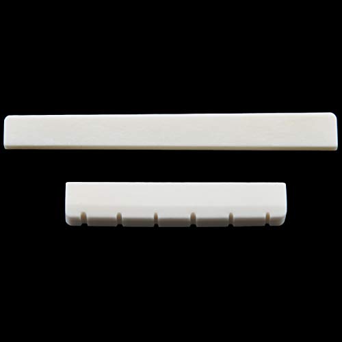 Jolsaawie Classical Guitar Bone Slotted Saddle Nut Set von Jolsaawie