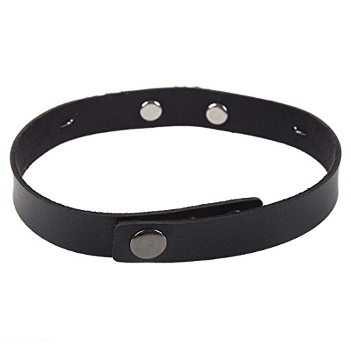 Jolsaawie Leder Herzanhaenger Kette Halsband Gothic Punk Choker Schwarz von Jolsaawie