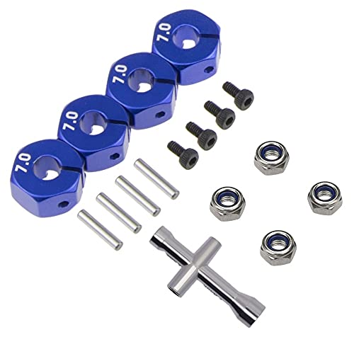 Jolsaawie Metall 12Mm Sechskant Radnaben Adapter Flansch Kontermutter Kreuz SchlüSsel für 1/10 Slash VXL 2WD RC Auto von Jolsaawie